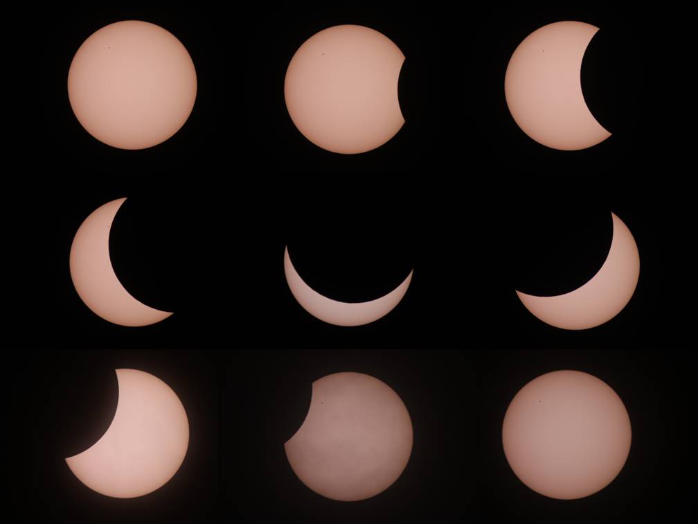 Collage der partiellen Sonnenfinsternis vom 20.03.2015